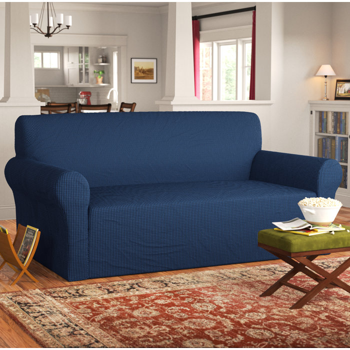 Ebern Designs Stretch Jacquard Box Cushion Sofa Slipcover & Reviews